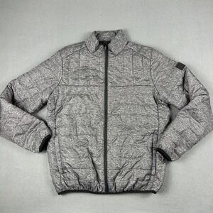 Peter Werth Jacket Mens Large Gray Ansonica Quilted Puffer Full Zip‎ Casual